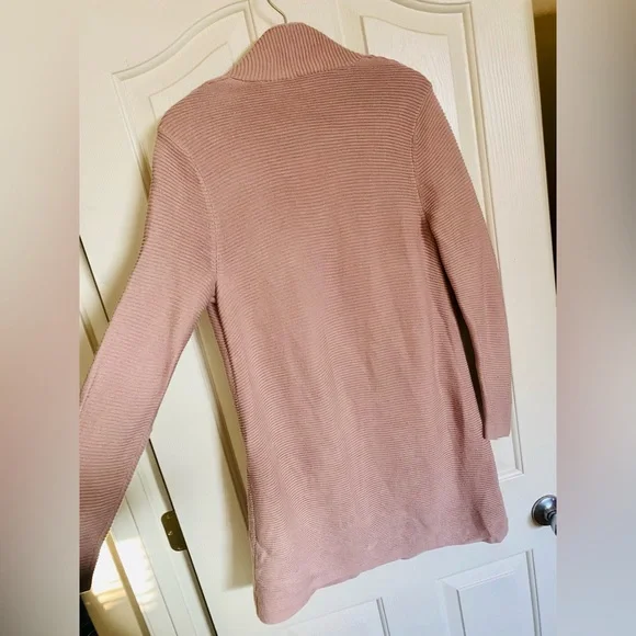 Eileen Fisher Powder Pink Silk & Cashmere Blend Straight Cardigan Sweater - Picture 7 of 11